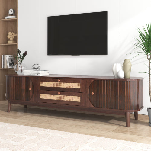 Rattan TV Stand for TVs up to 75 in