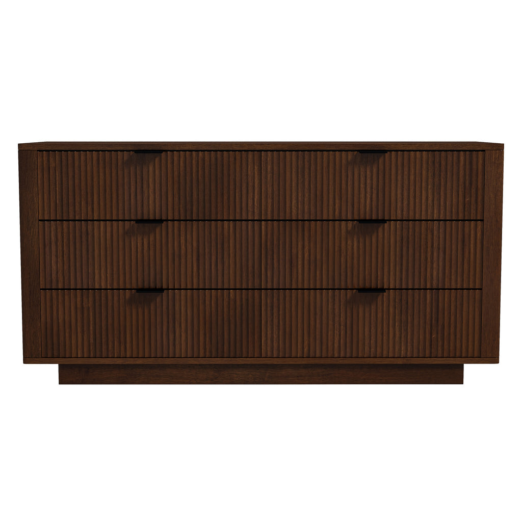 Mid-Century Walnut 6-Drawer Dresser