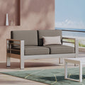 Loveseat Sofa with Track Arms, Khaki