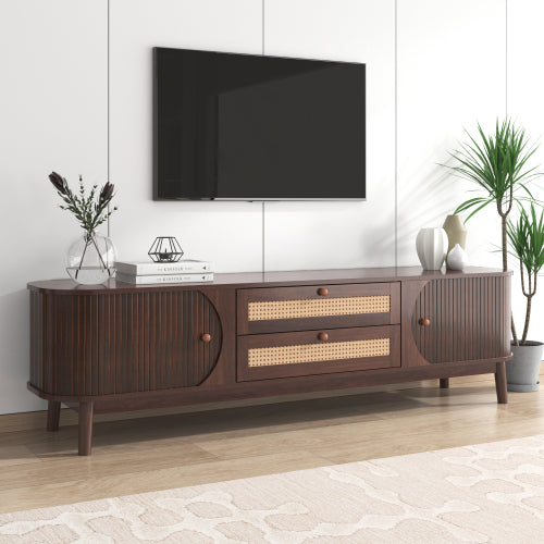 Rattan TV Stand for TVs up to 75 in