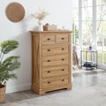 6-Drawer Tall Chest of Drawers, Oak