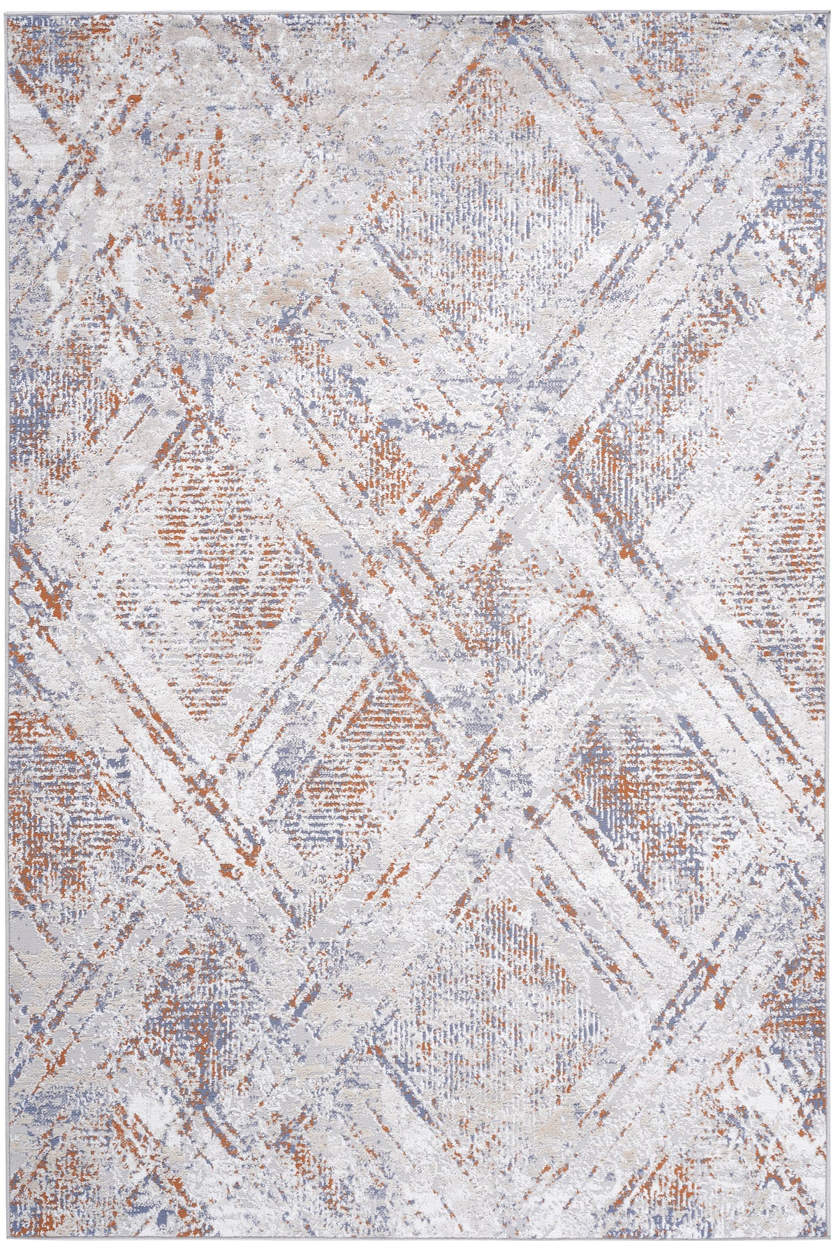 Beige Geometric Area Rug, 5 x 7 ft