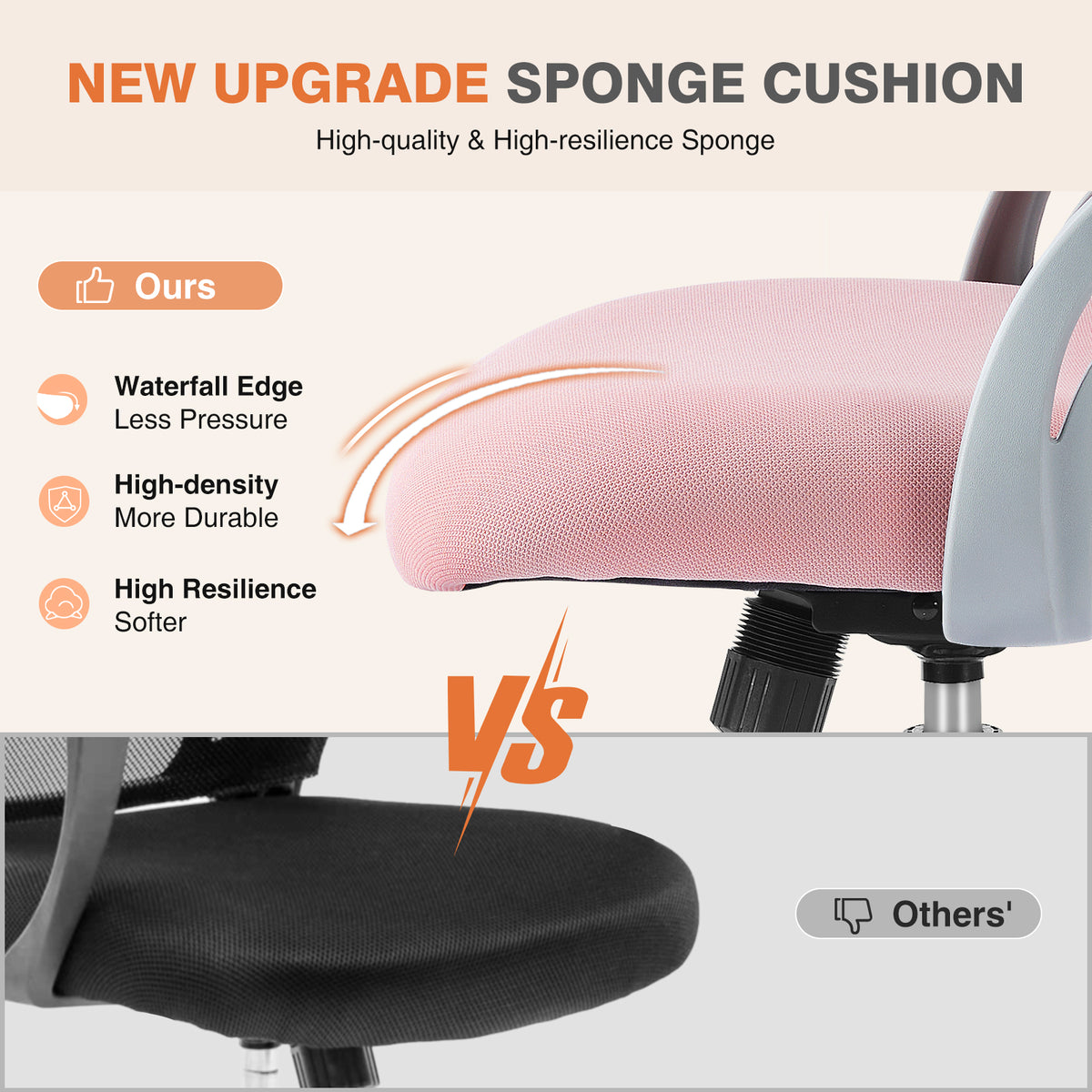 Tall Drafting Office Chair with Foot Ring, Pink