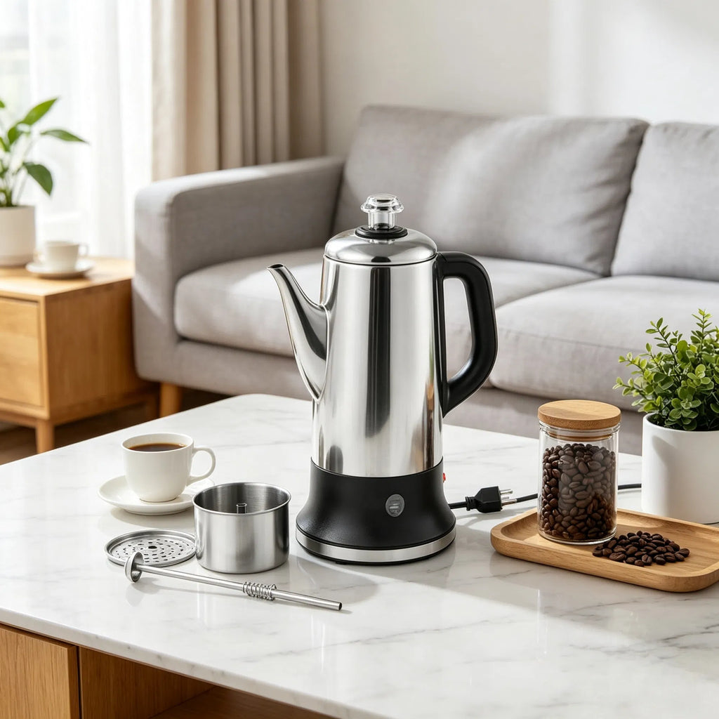 Electric Percolator Coffee Pot, 12-Cup