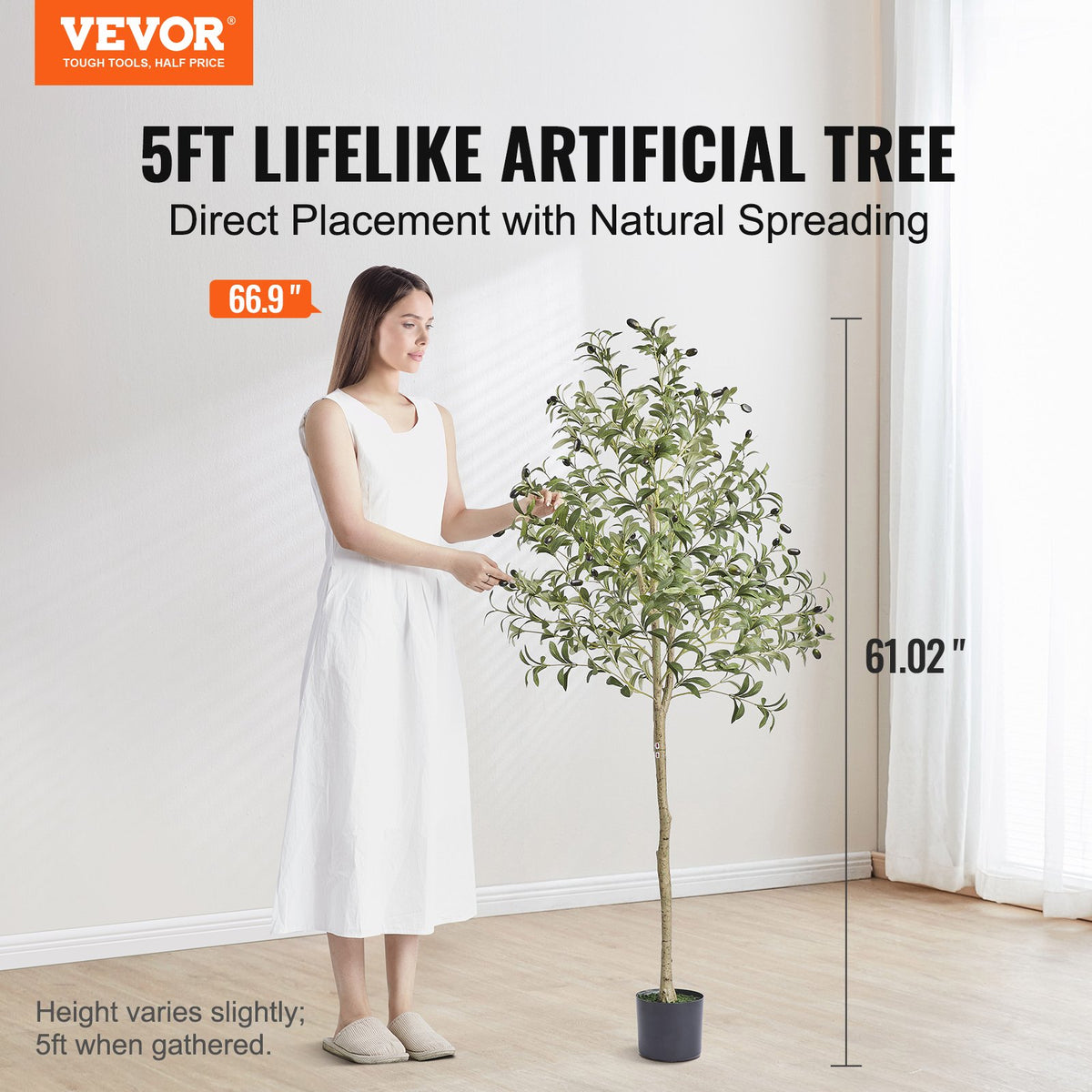 5 ft Artificial Olive Tree in Pot