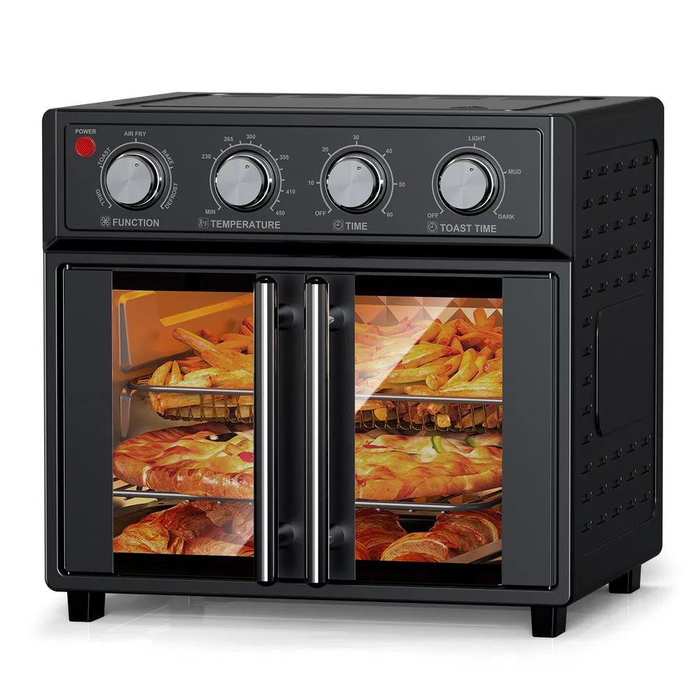 French Door Air Fryer Toaster Oven, 29.5 Qt, Black