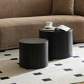 Round Nesting Coffee Table Set, 2 Pieces, Black