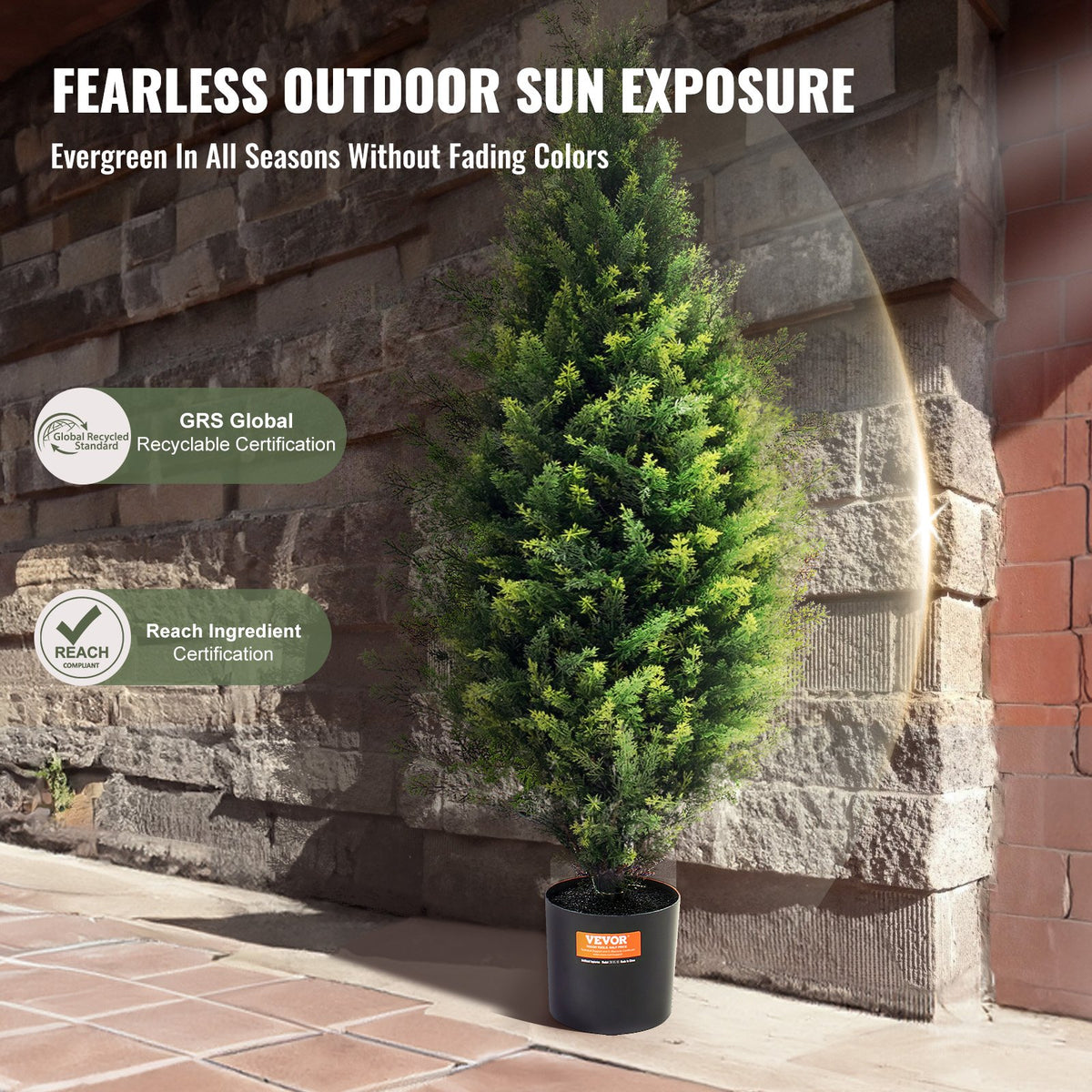 3 ft Artificial Cedar Topiary Trees, Set of 2