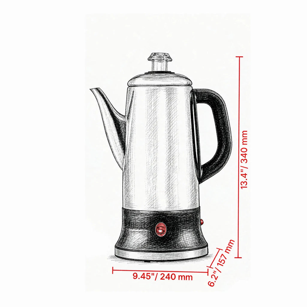Electric Percolator Coffee Pot, 12-Cup