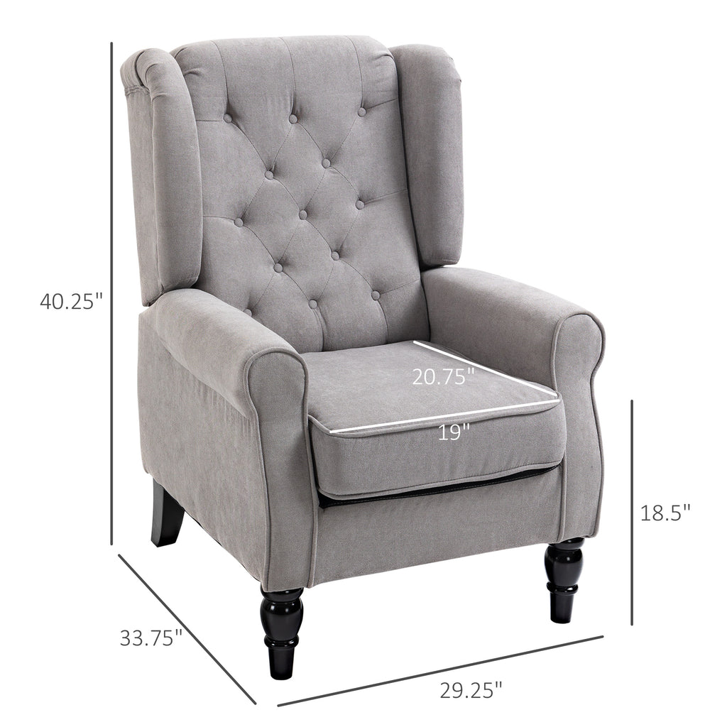 Tufted Club Accent Chair, Gray