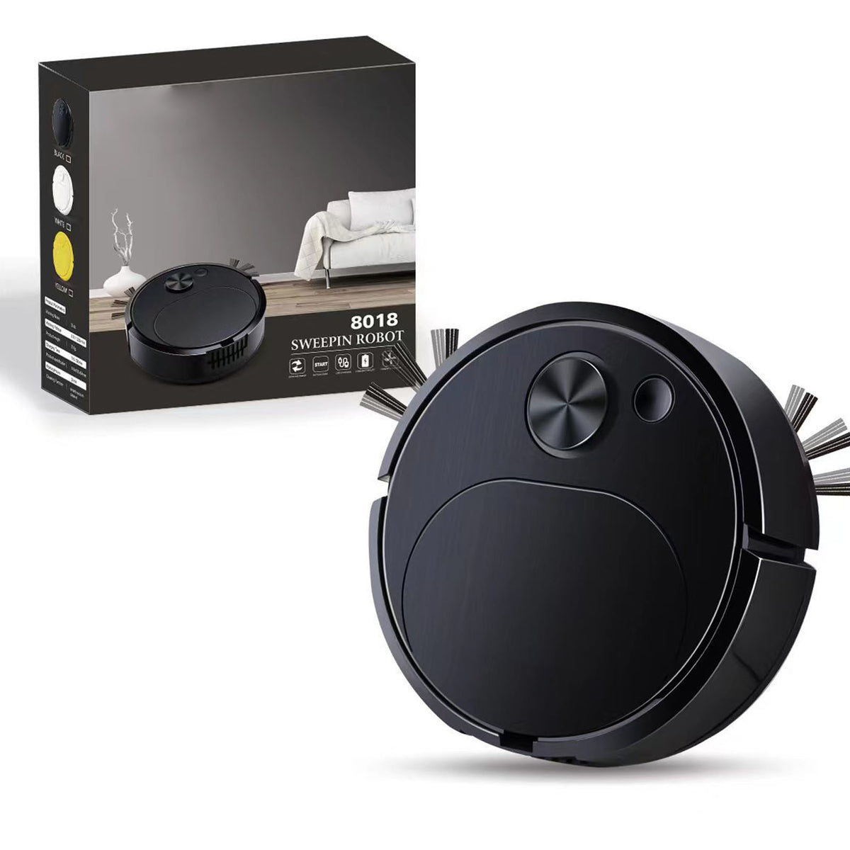 Compact Robot Vacuum Cleaner, Black