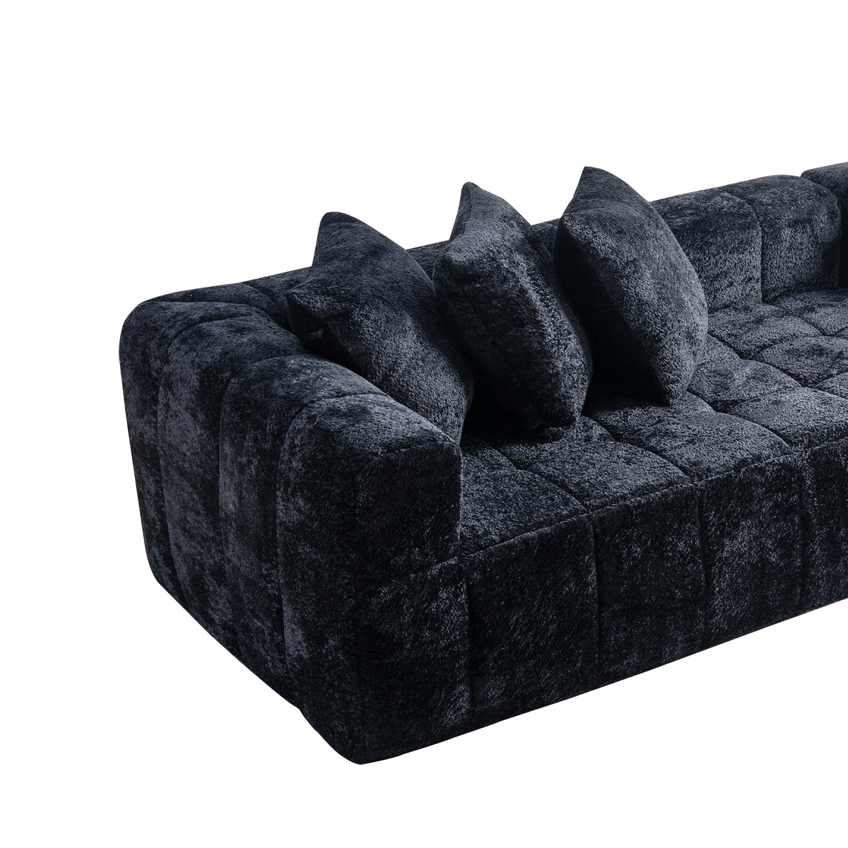107.9-Inch Cloud Modular Sectional with Chaise, Black