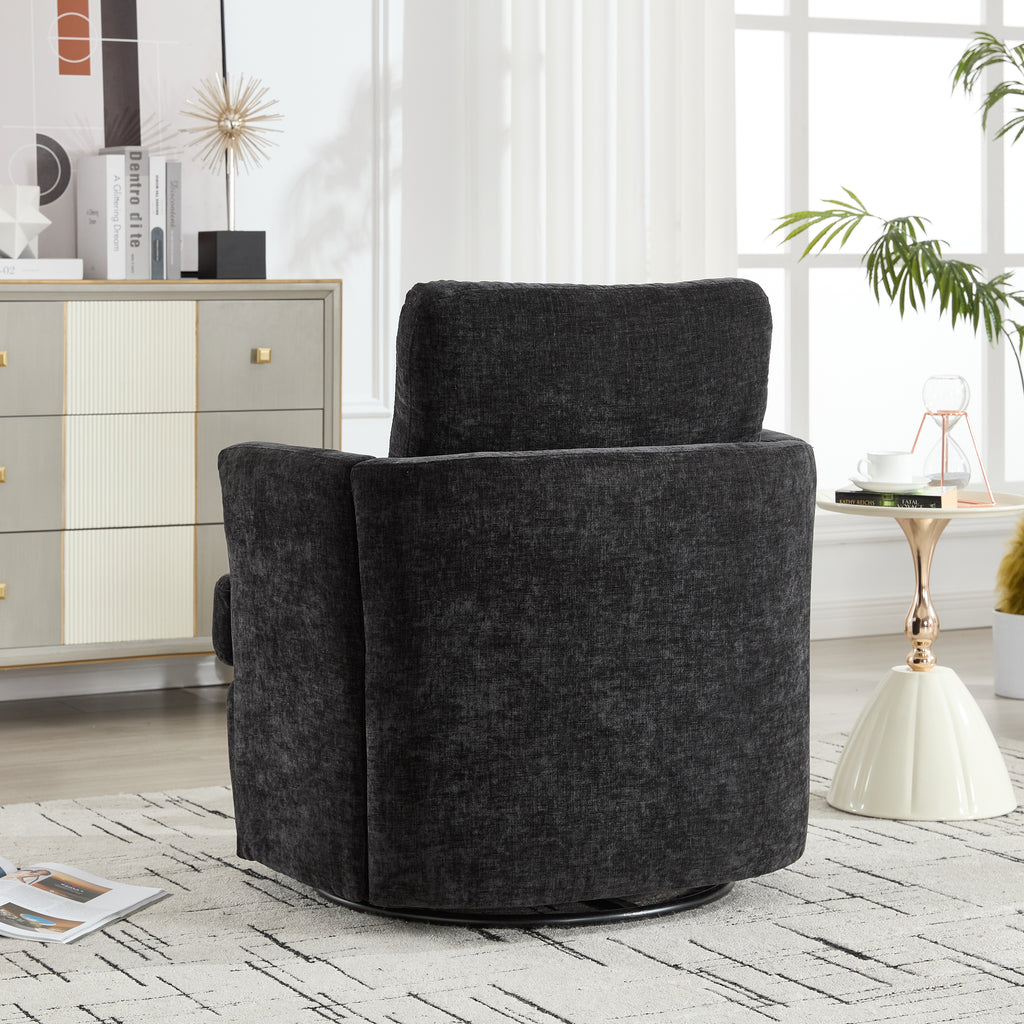 360° Swivel Barrel Chair, Black