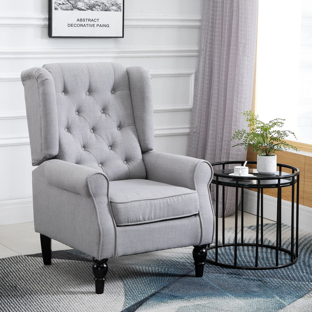 Tufted Club Accent Chair, Gray