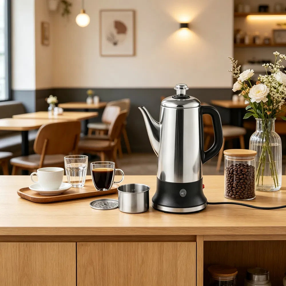Electric Percolator Coffee Pot, 12-Cup