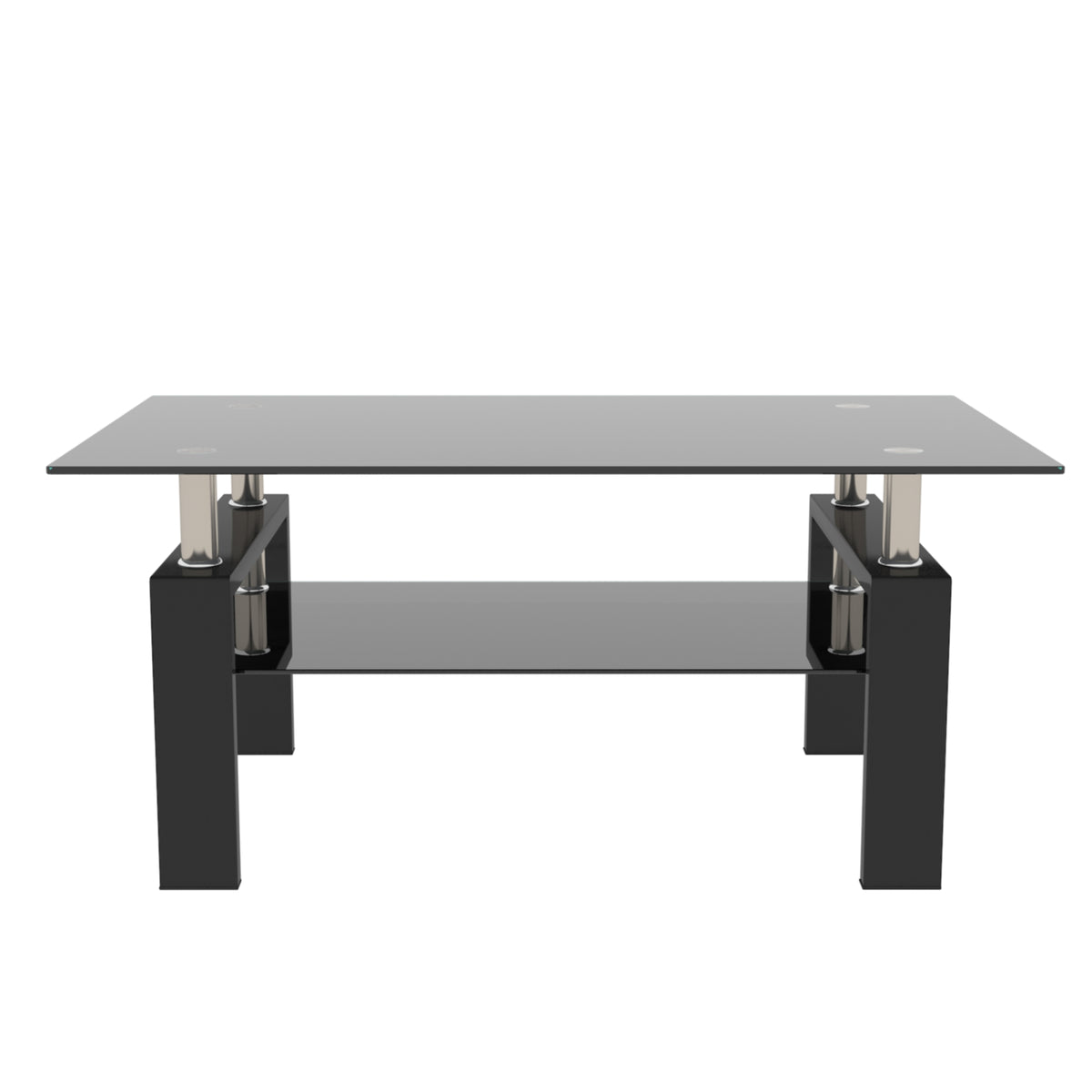 Black Glass Coffee Table, Rectangular