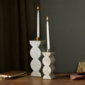 White Wooden Centerpiece Candle Holder, 3 x 9-Inch