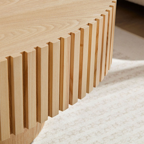 Handmade Drum Coffee Table, Natural Ash