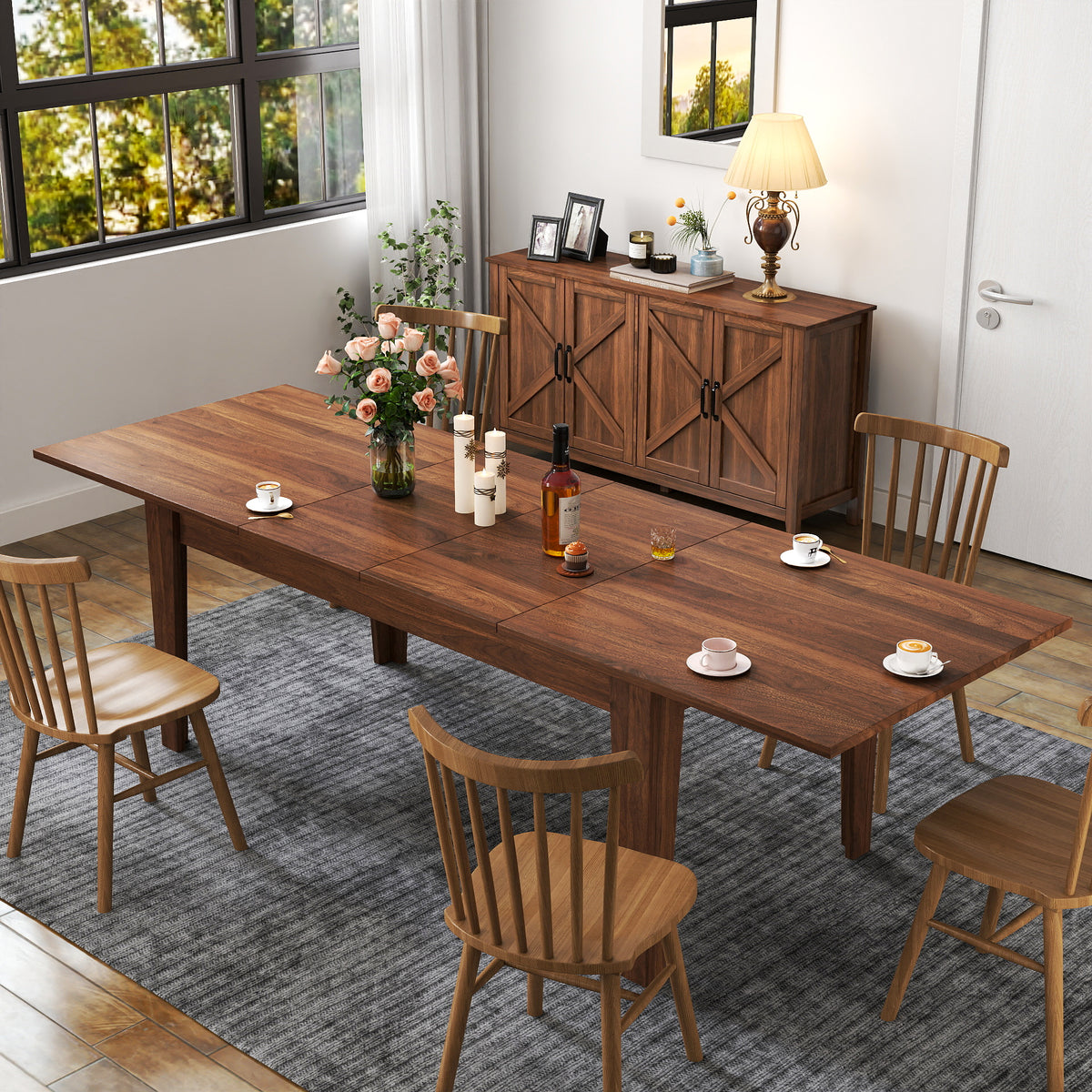 106.3-Inch Extendable Dining Table, Walnut
