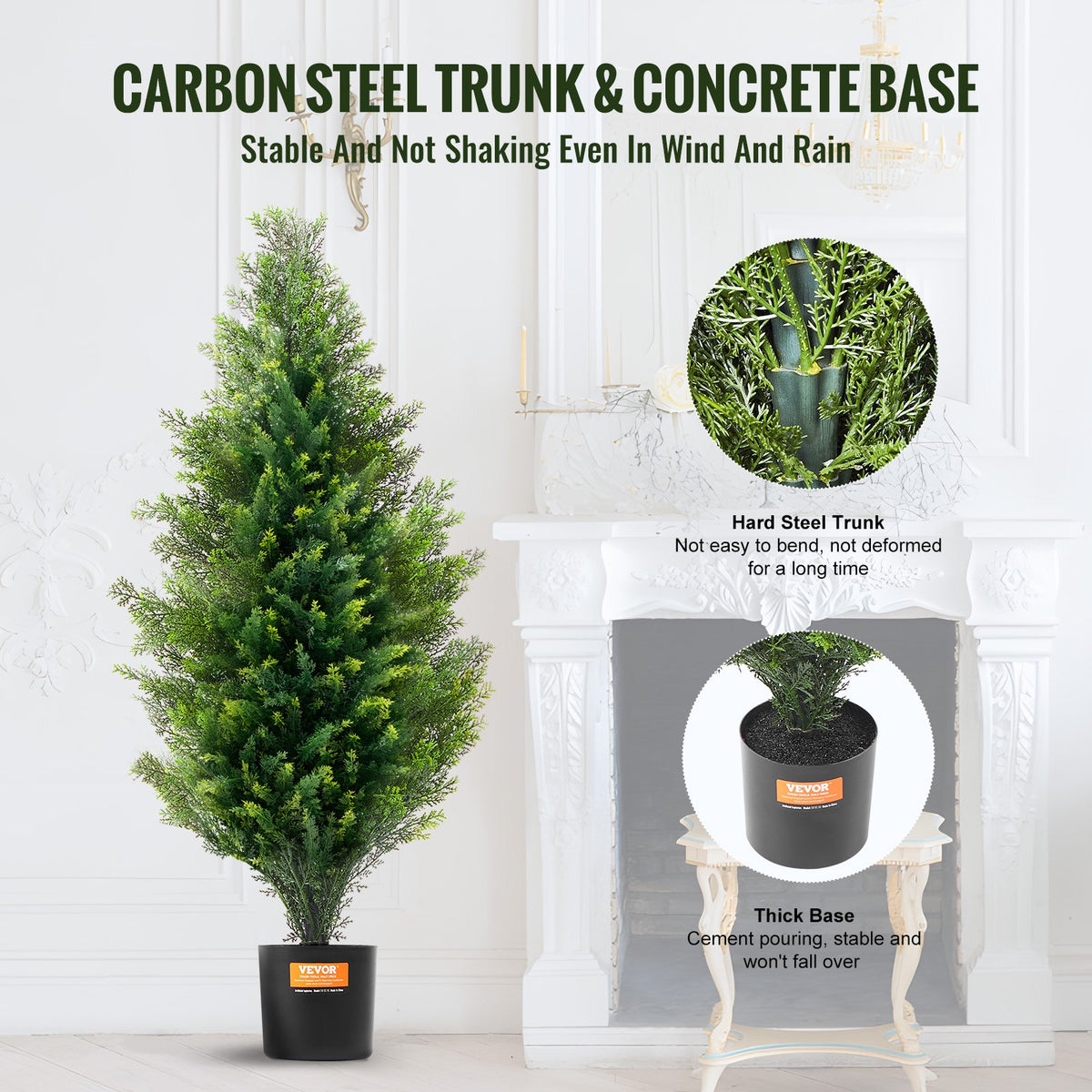3 ft Artificial Cedar Topiary Trees, Set of 2
