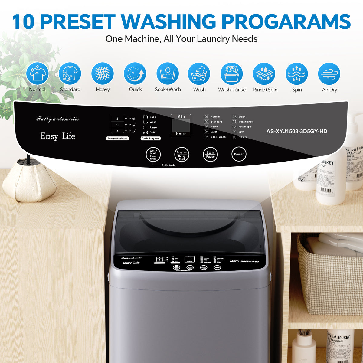 Fully Automatic Portable Washer, 7.7 lb