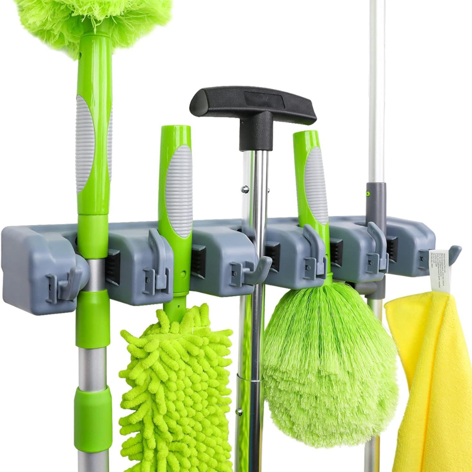 Wall-Mounted Broom and Mop Holder