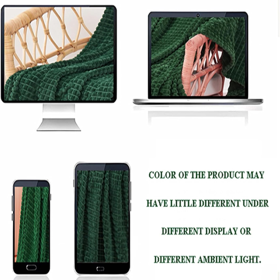 Dark Green Grid Fleece Throw Blanket, 50 x 60-Inch