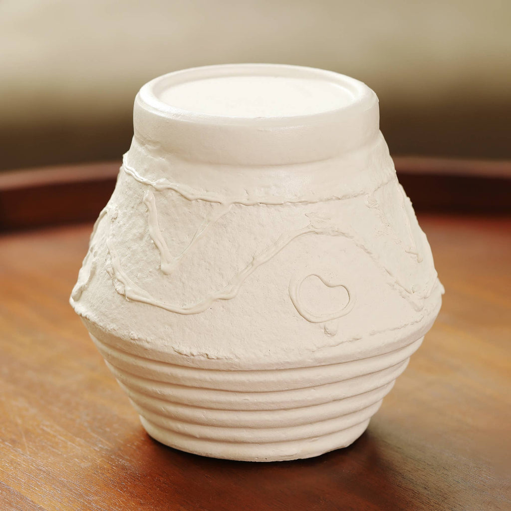 Organic Pattern Terracotta Candle Holder, 5.5-Inch