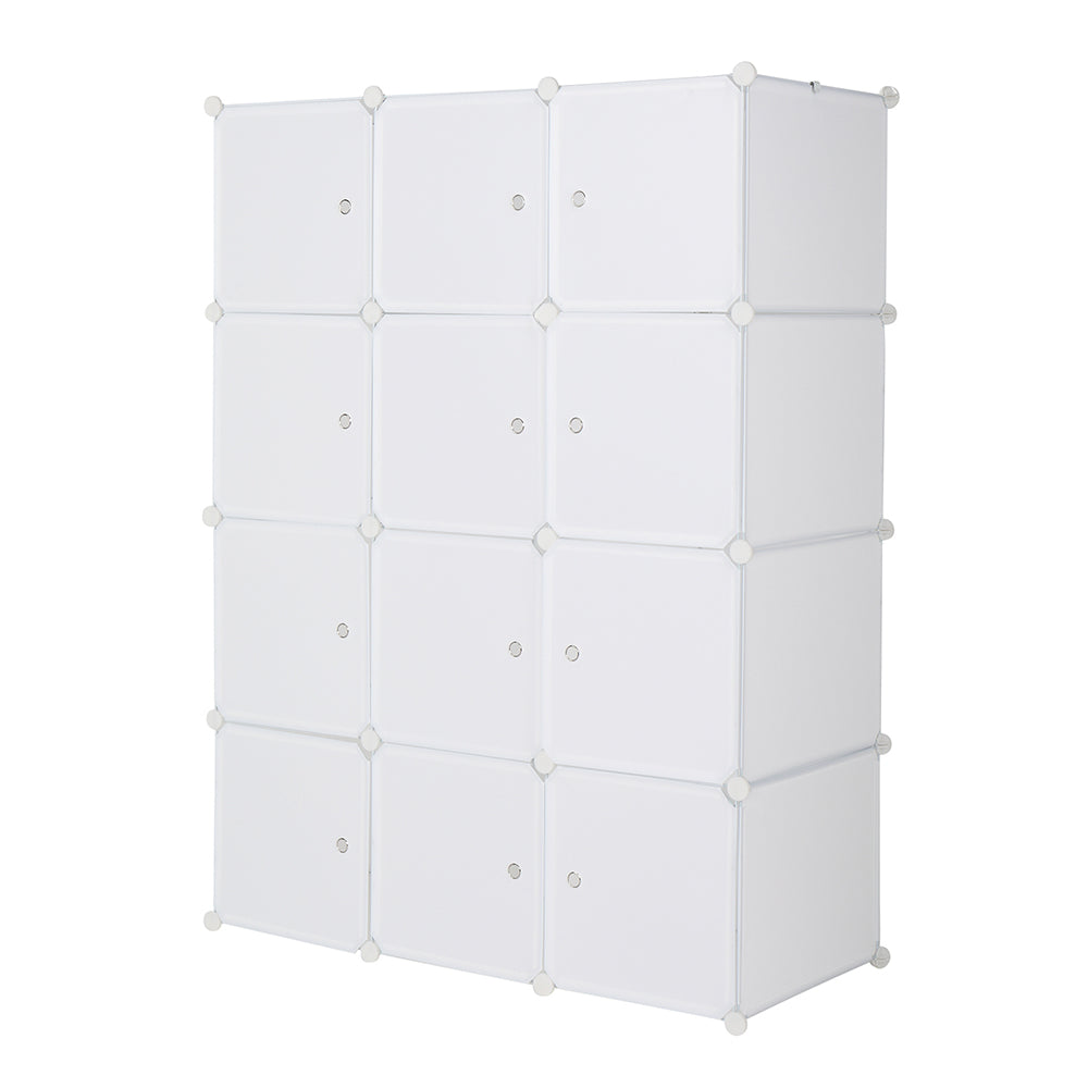 12-Cube Modular Wardrobe Organizer, White