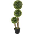 35.5-Inch Artificial Ball Boxwood Topiary, Light Green