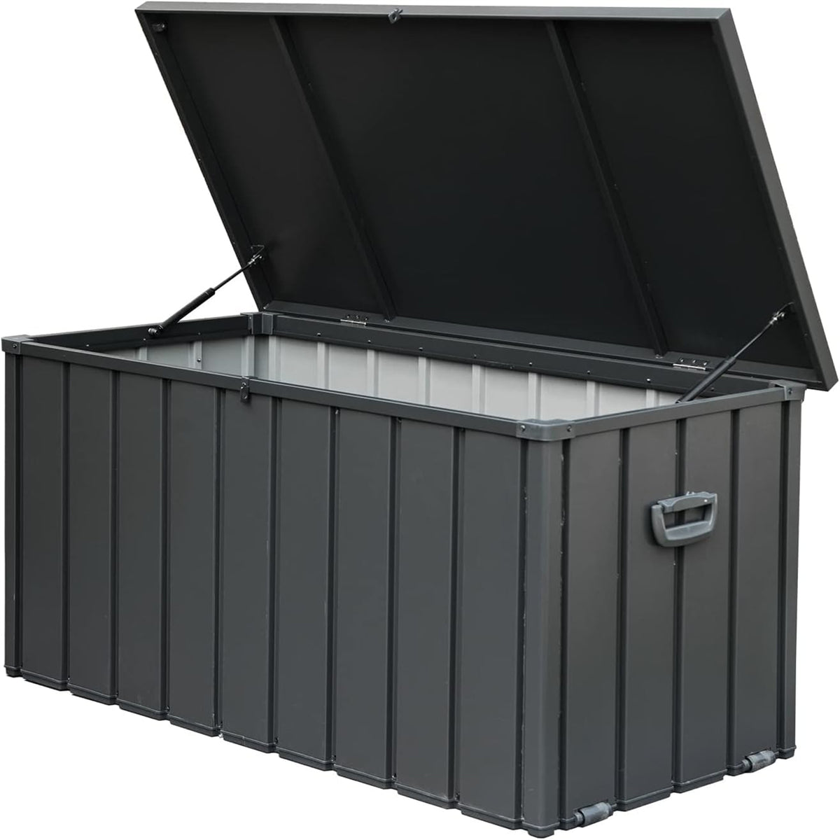 120-Gallon Waterproof Outdoor Deck Box, Dark Gray
