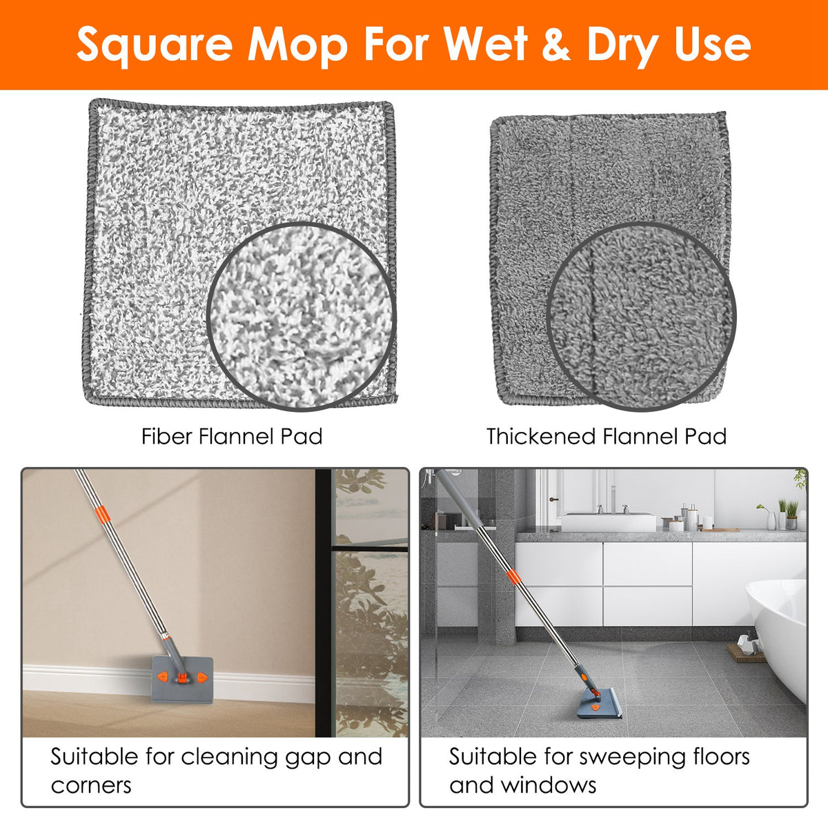 2-in-1 Baseboard and Wall Cleaning Mop