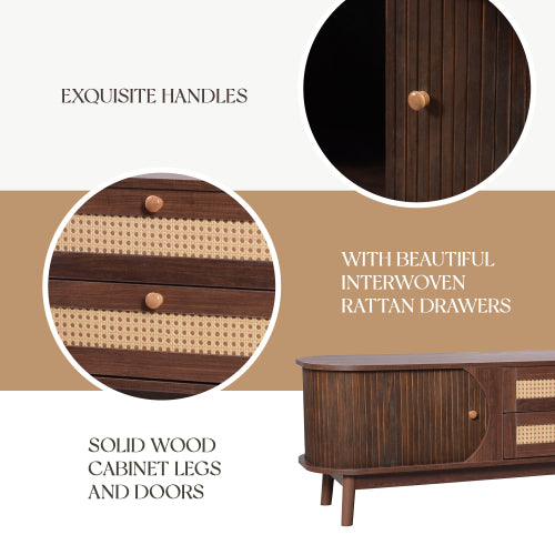 Rattan TV Stand for TVs up to 75 in