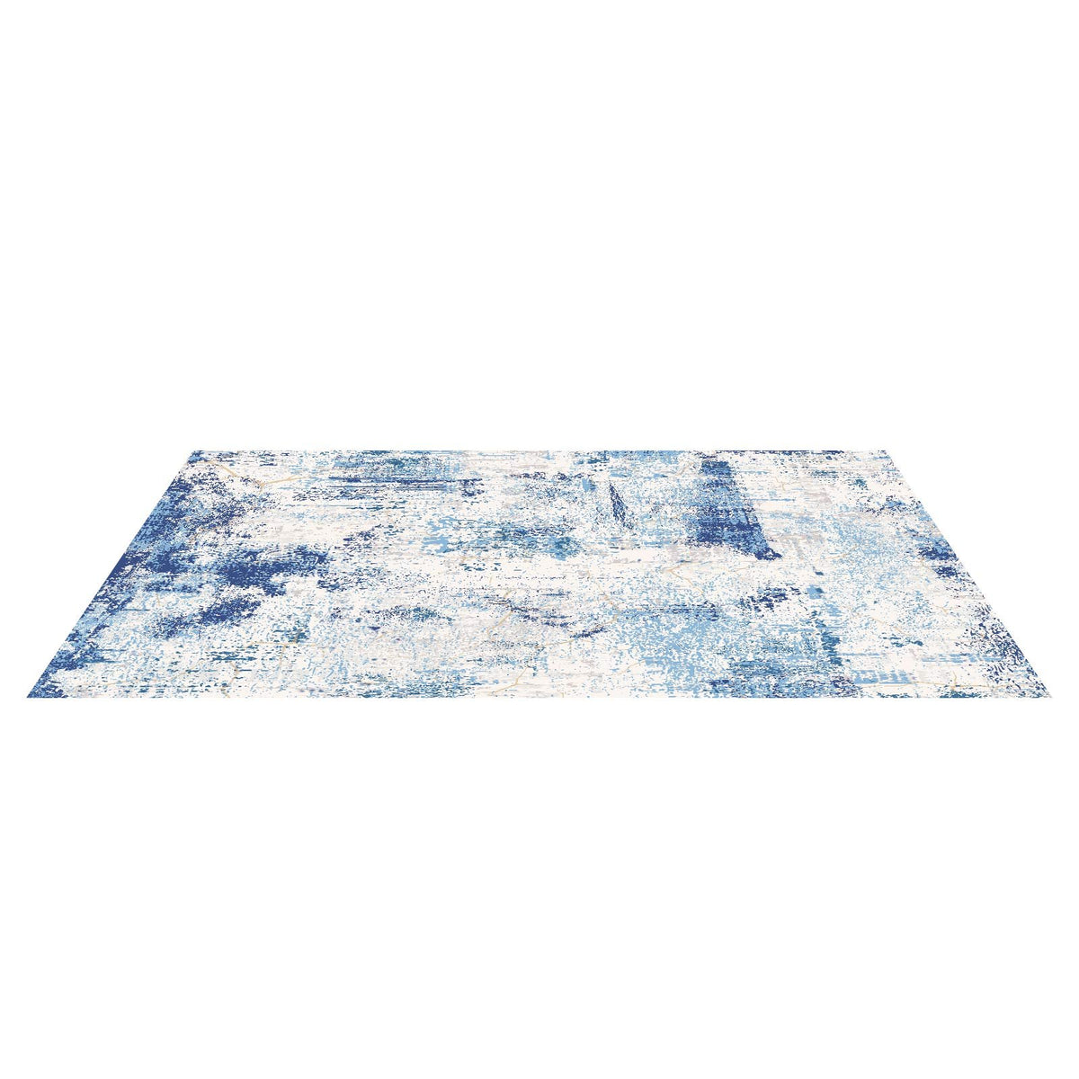 Washable Modern Area Rug, 5 x 7 ft, Blue