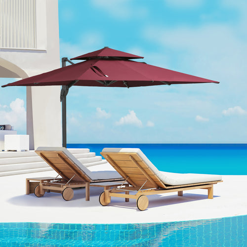 10 ft Cantilever Patio Umbrella, Red