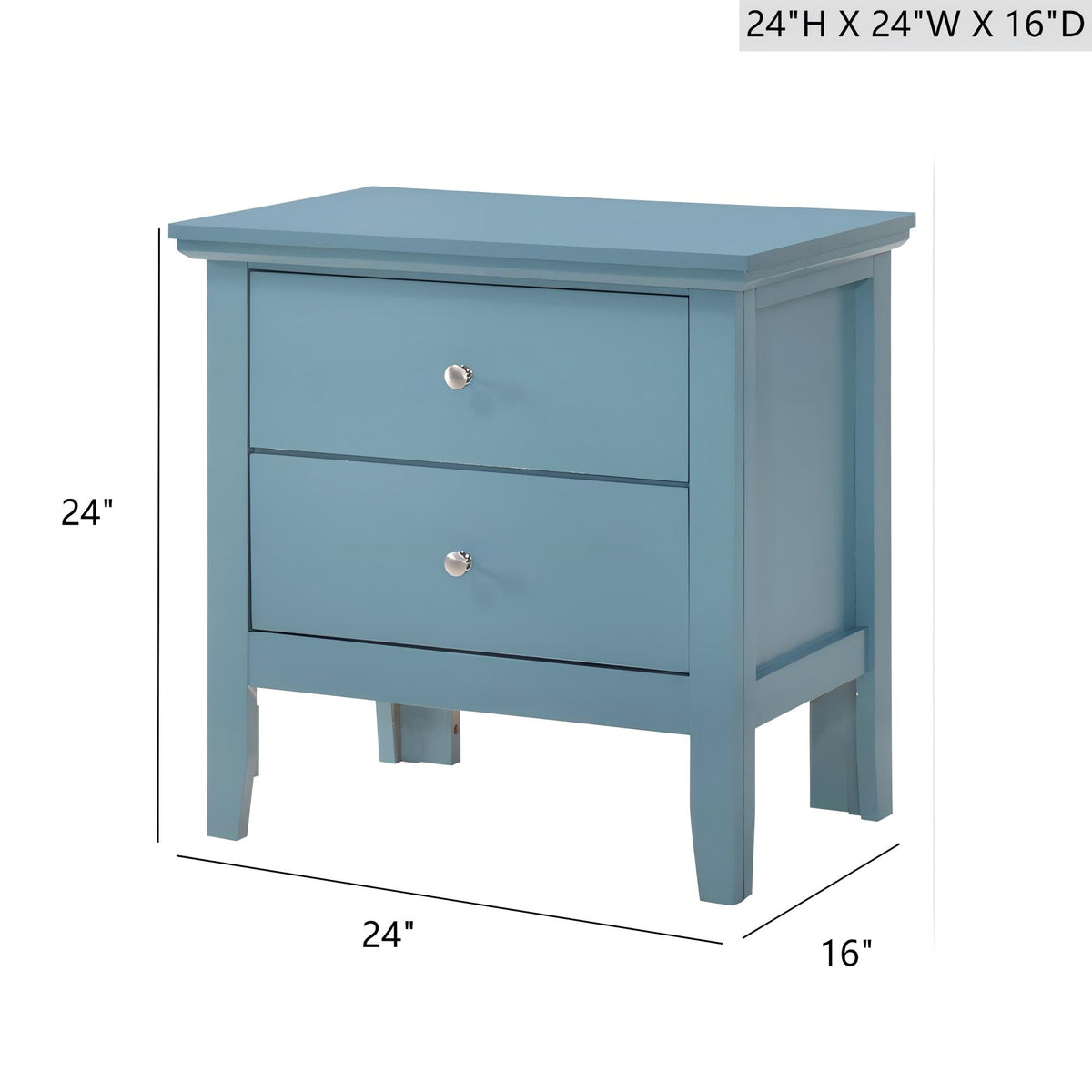 Teal Nightstand with Drawers