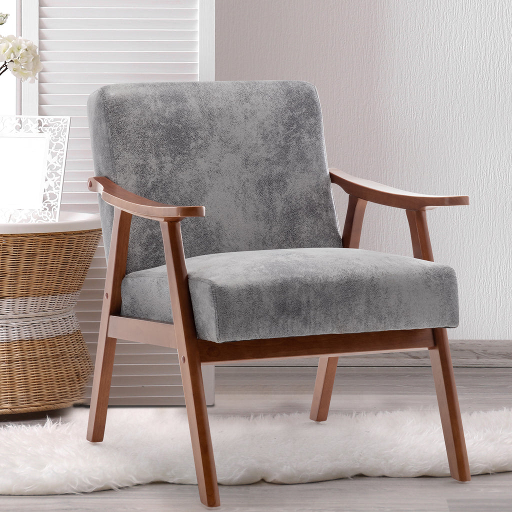 Mid-Century Wingback Accent Chair, Grey