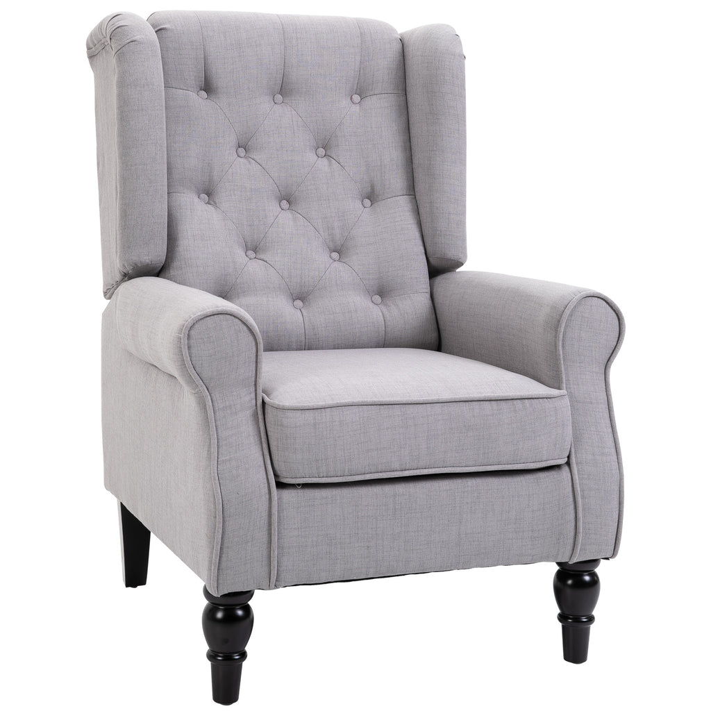 Tufted Club Accent Chair, Gray