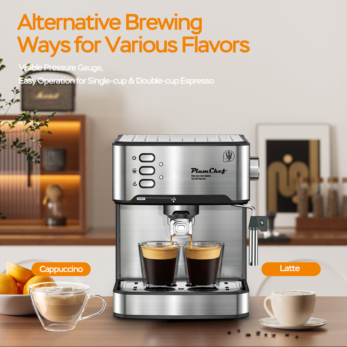 20-Bar Espresso Machine with Milk Frother