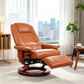 Swivel Recliner with Footrest, Light Brown