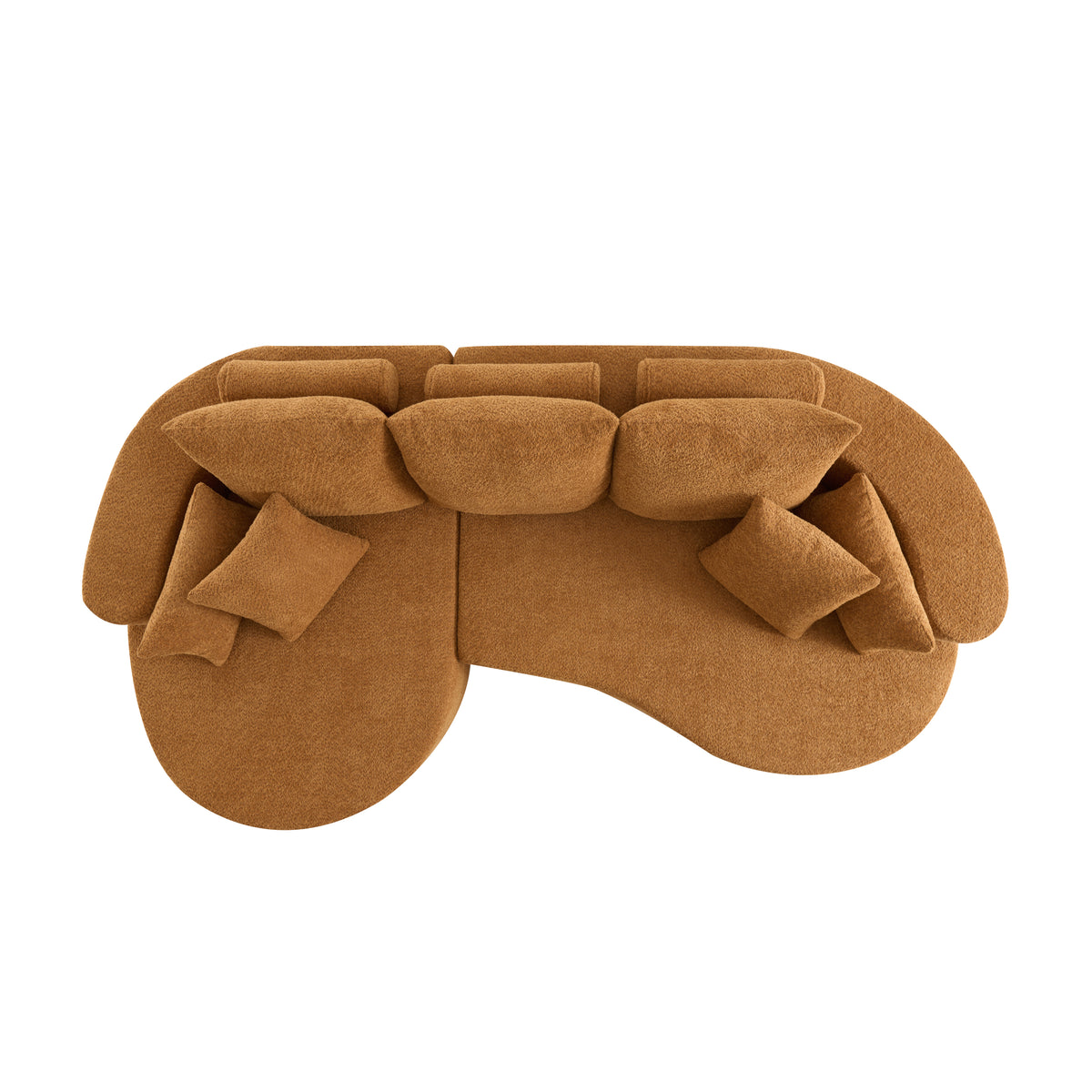 106-Inch Boucle Curved Cloud Sectional with Chaise, Camel