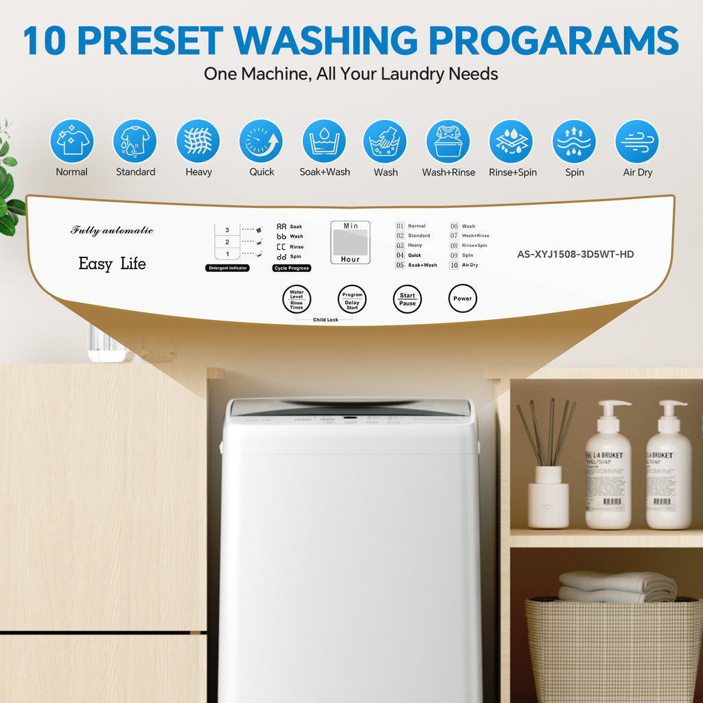 Fully Automatic Portable Washer, 7.7 lb