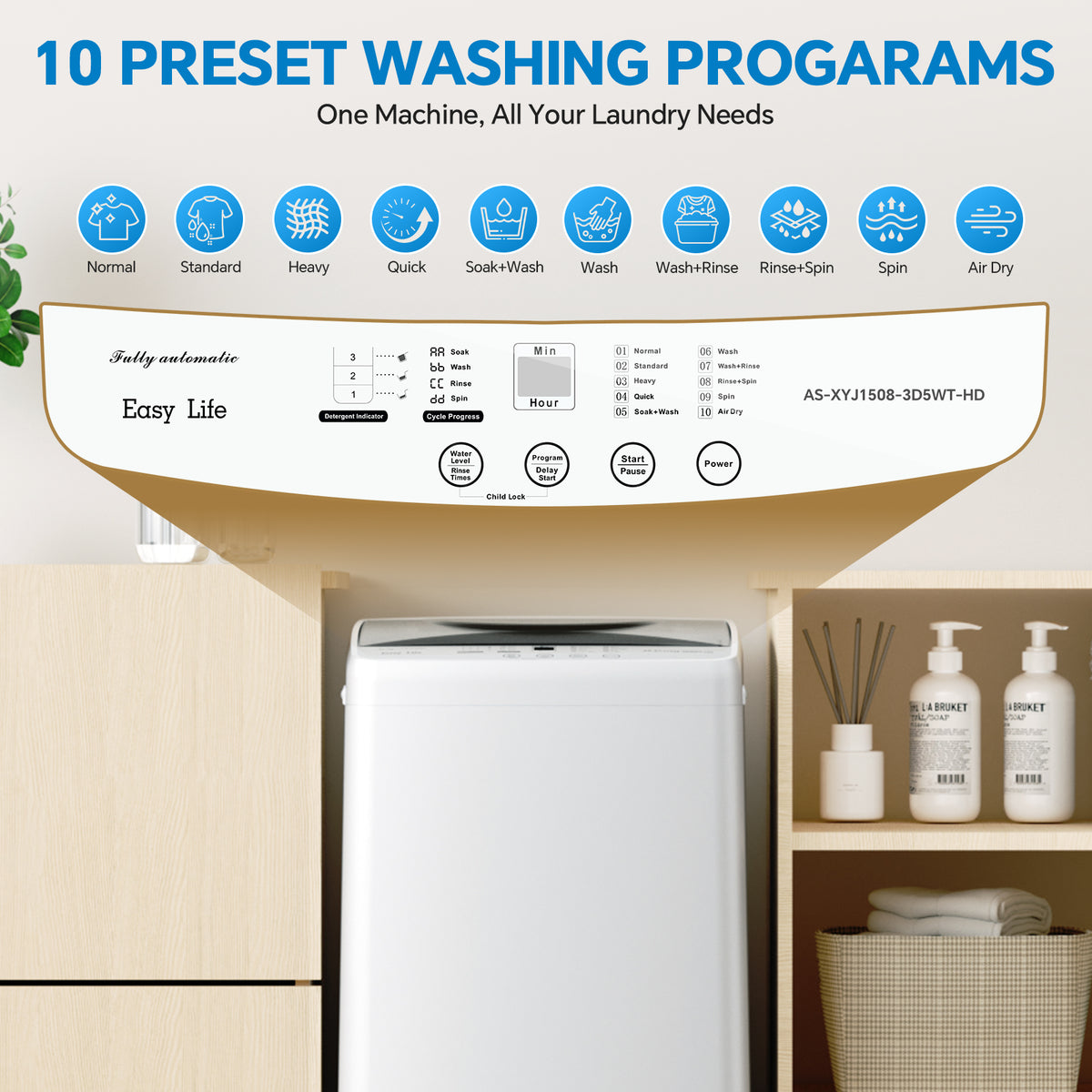 Fully Automatic Portable Washer, 7.7 lb