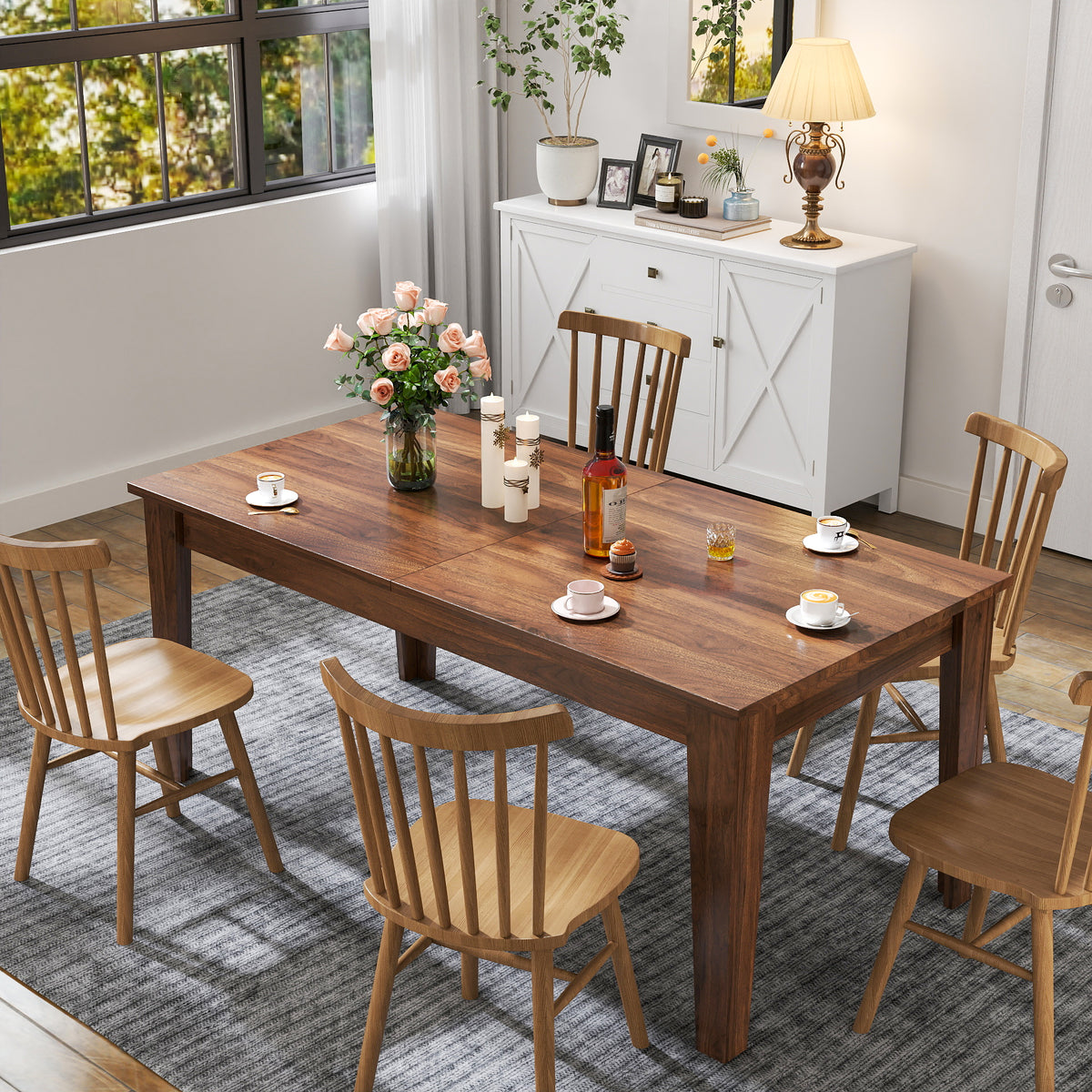 106.3-Inch Extendable Dining Table, Walnut