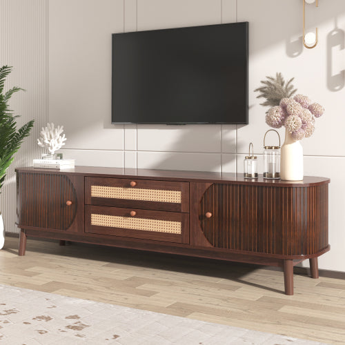Rattan TV Stand for TVs up to 75 in