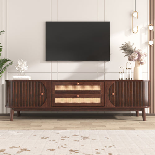 Rattan TV Stand for TVs up to 75 in