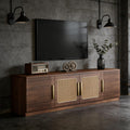 Entertainment Center TV Stand, Rustic Brown