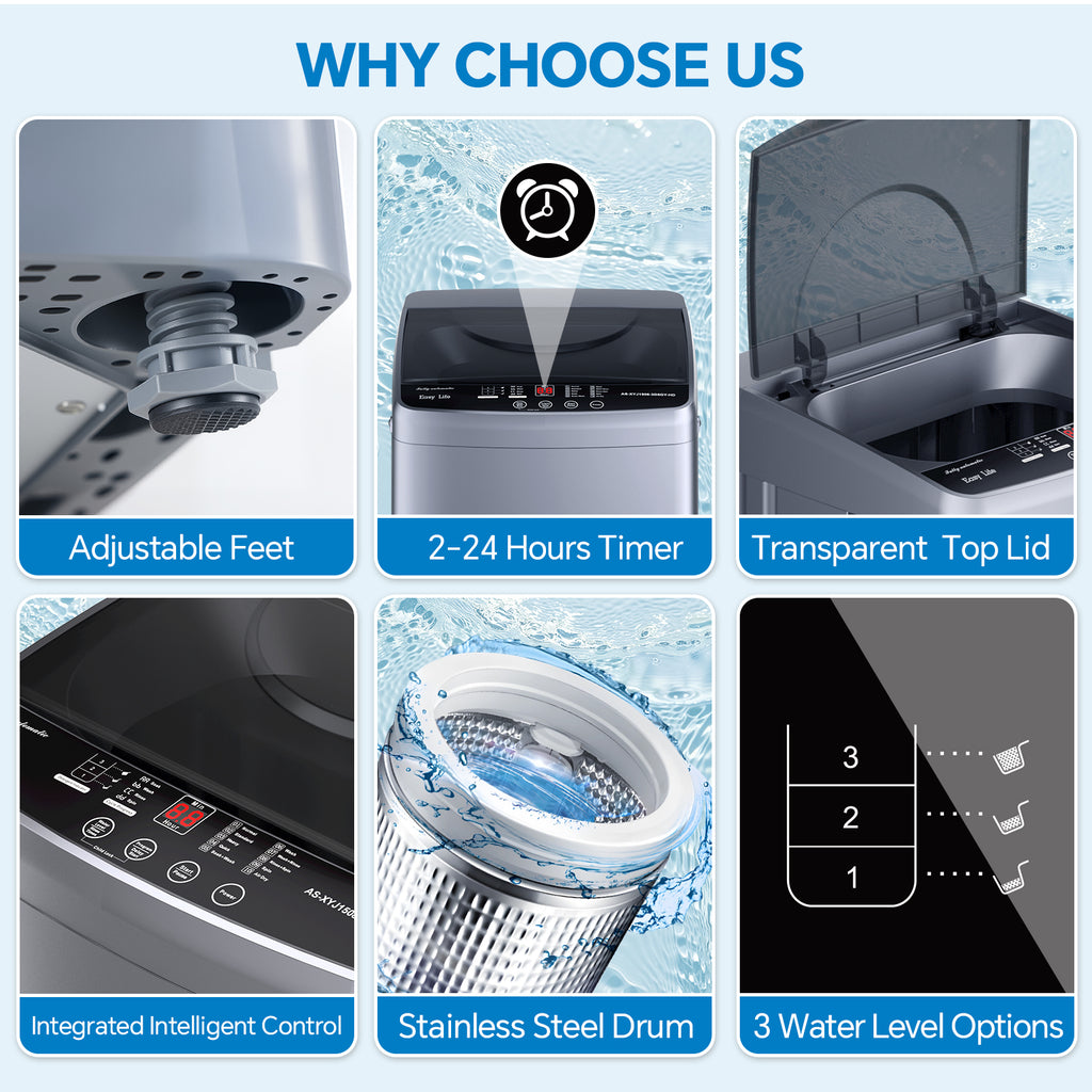 Fully Automatic Portable Washer, 7.7 lb