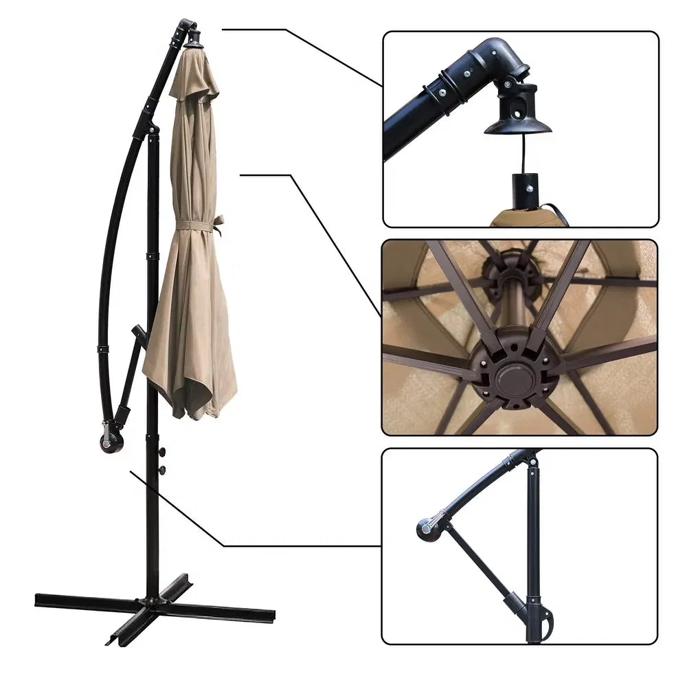 10 ft Offset Cantilever Umbrella with Crank, Tan