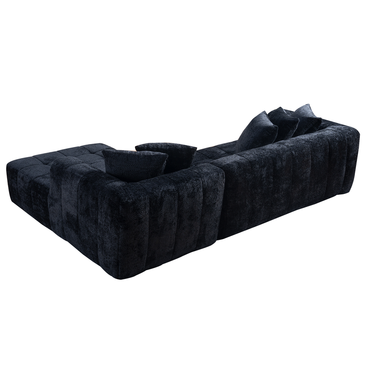 107.9-Inch Cloud Modular Sectional with Chaise, Black